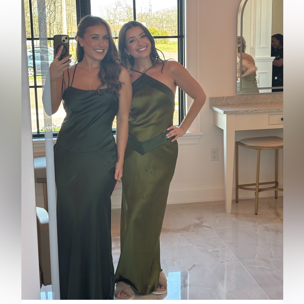 Reformation Jillian Silk Dress in Pear - Picture 5 of 5